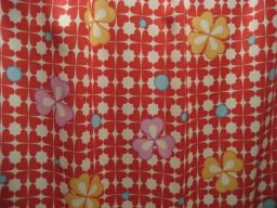 レトロポップカーテン 70ｓ 花柄 サイケ 昭和レトロ